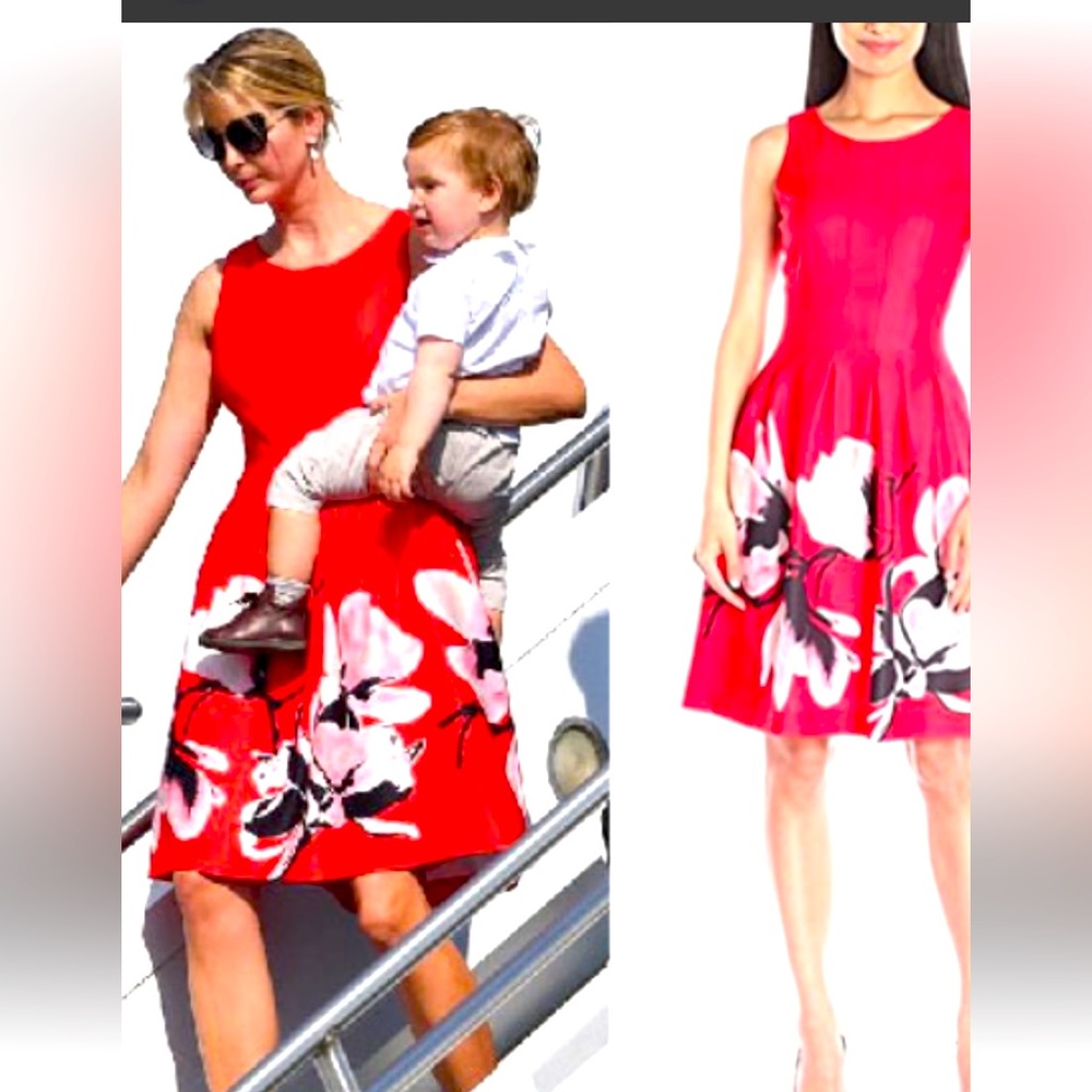 Floral Red Sleeveless Dress